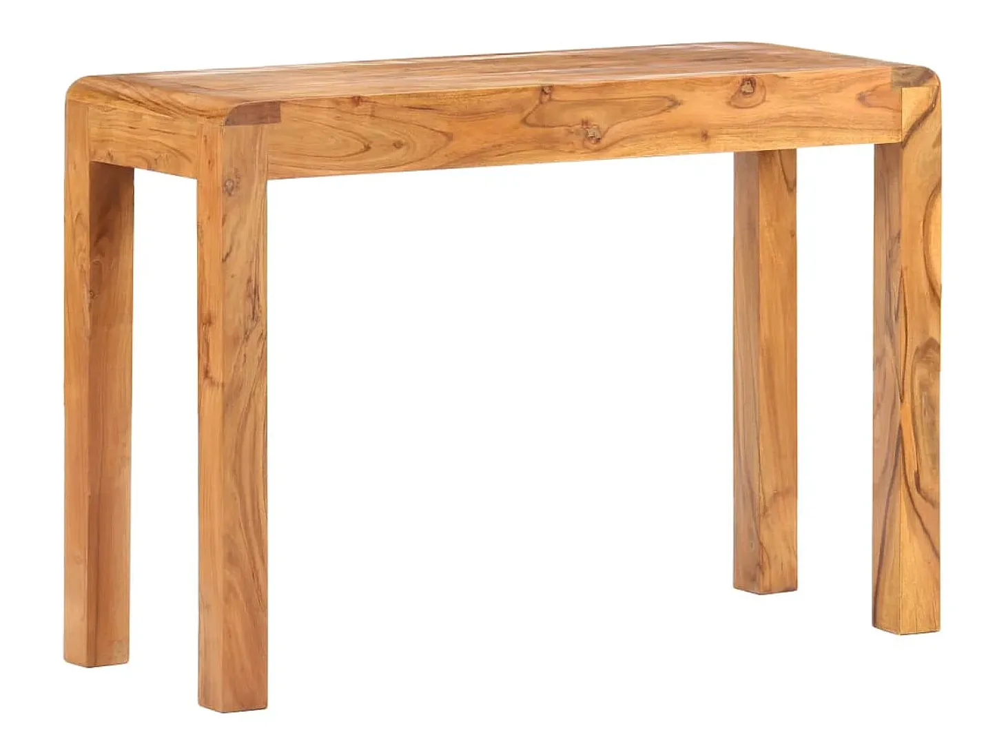 Mesa consola madera maciza de acacia acabado miel 110x40x76 cm
