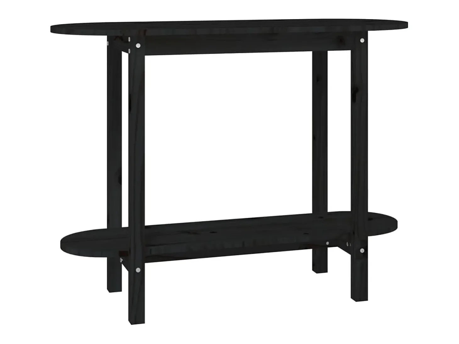 Mesa consola madera maciza de pino negro 110x40x80 cm