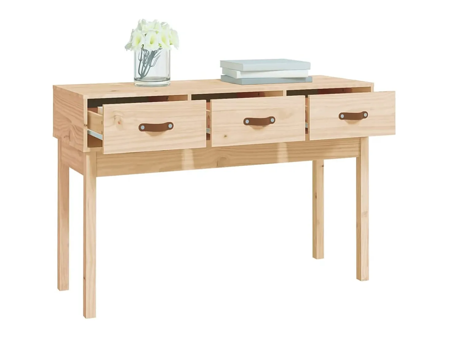 Mesa consola madera maciza de pino 114x40x75 cm