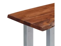 Mesa consola madera maciza de acacia y hierro 115x35x76 cm