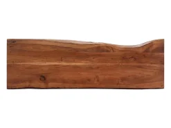 Mesa consola madera maciza de acacia y hierro 115x35x76 cm