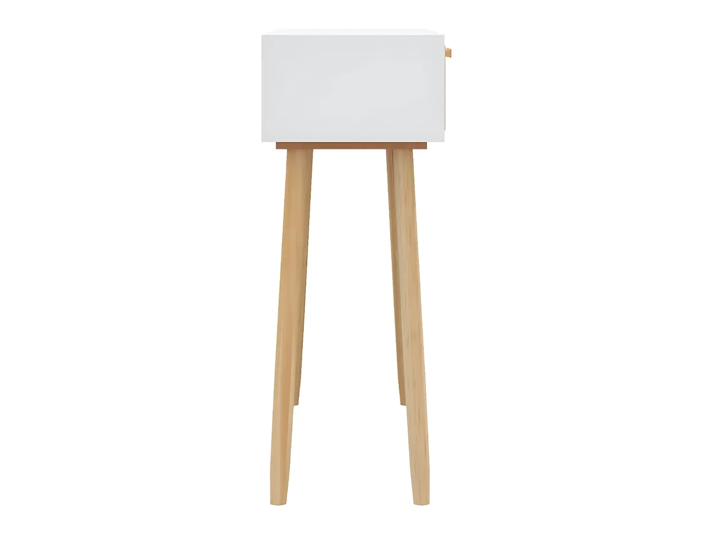 Mesa consola madera pino maciza blanco ratán natural 80x30x75cm ES369119