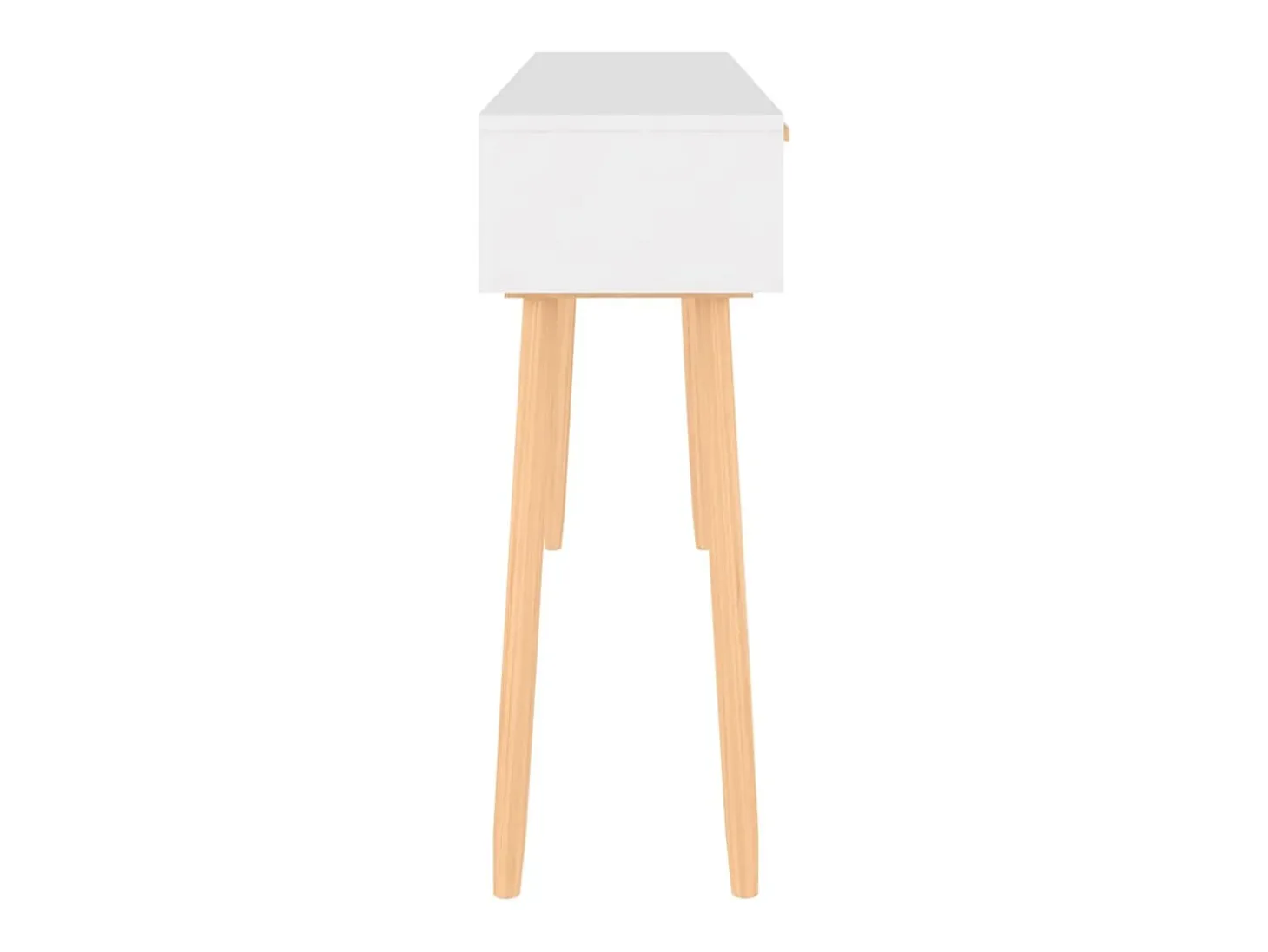 Mesa consola madera pino maciza ratán natural 105x30x75 cm ES456533