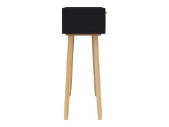 Mesa consola madera pino maciza ratán natural negro 80x30x75 cm
