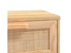 Mesa consola madera pino maciza ratán natural marrón 80x30x75cm