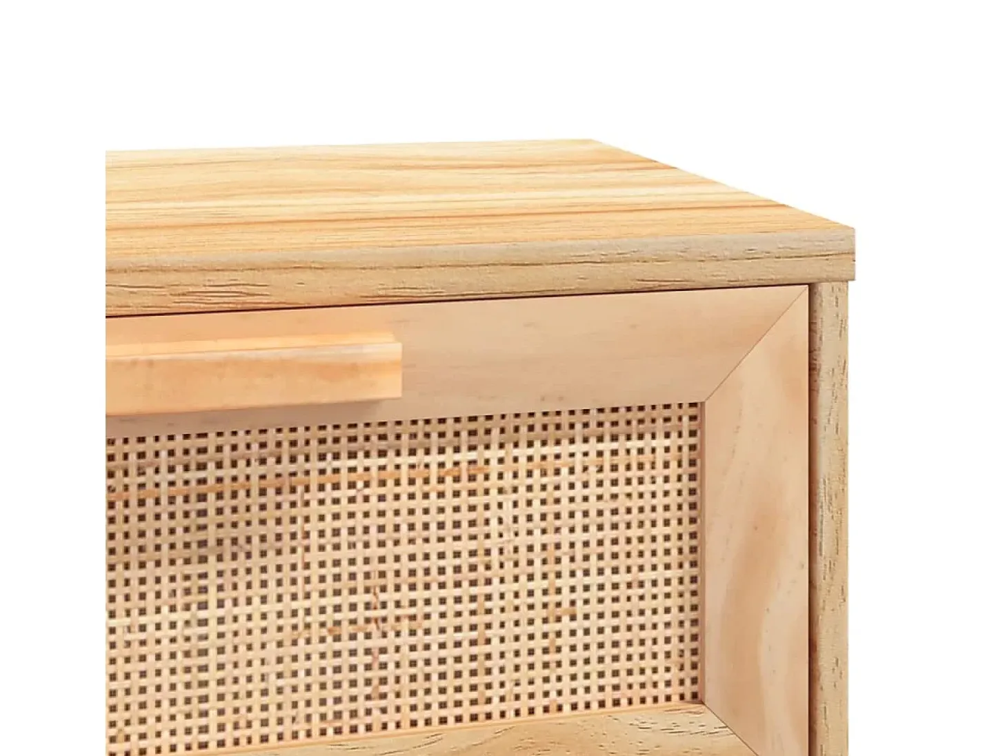 Mesa consola madera pino maciza ratán natural marrón 80x30x75cm