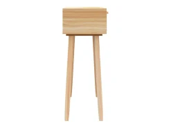 Mesa consola madera pino maciza ratán natural marrón 80x30x75cm ES285177