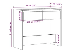 Mesa consola madera vieja 89x41x76,5 cm madera de ingeniería