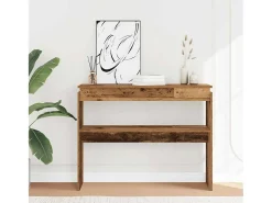 Mesa consola madera vieja 80x30x102 cm madera de ingeniería