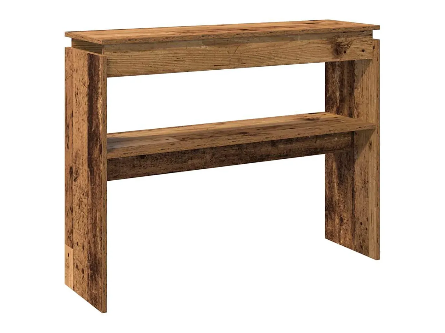 Mesa consola madera vieja 80x30x102 cm madera de ingeniería