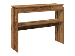 Mesa consola madera vieja 80x30x102 cm madera de ingeniería