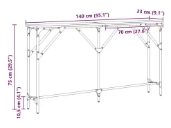 Mesa Consola Madera Vieja 140 x 23 x 75 cm