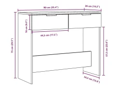 Mesa consola madera vieja 90x36x75 cm madera de ingeniería