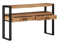 Mesa Consola Marrón 120 x 33 x 75 cm madera maciza de acacia