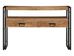 Mesa Consola Marrón 120 x 33 x 75 cm madera maciza de acacia