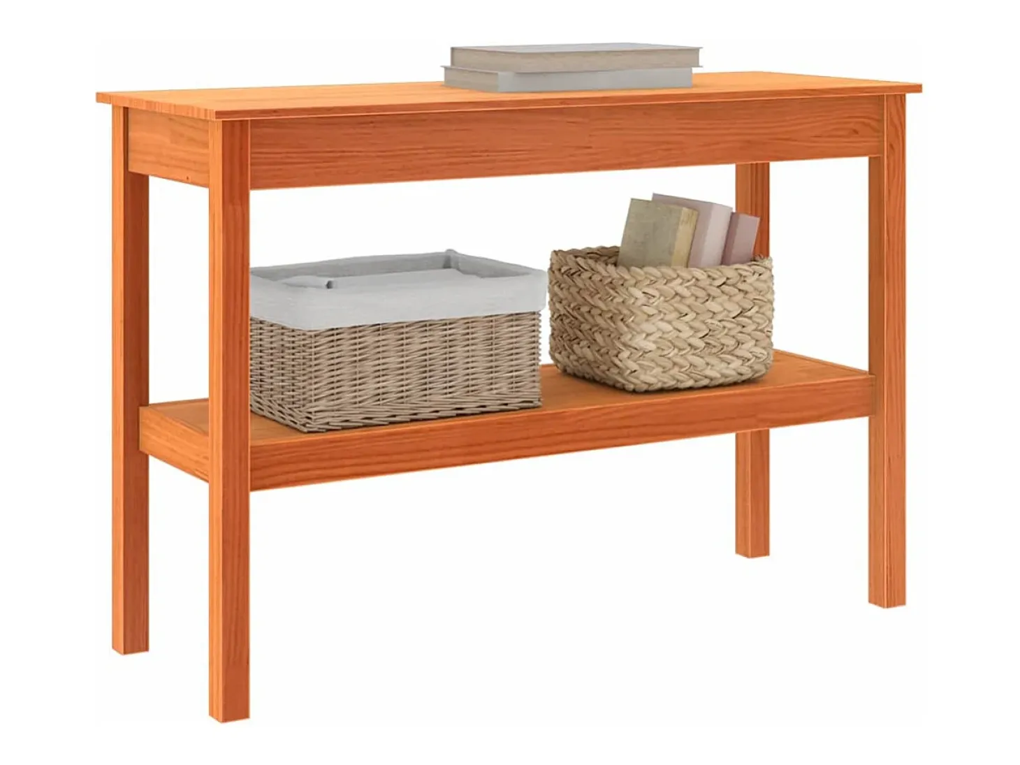 Mesa Consola Marrón cera 110 x 40 x 75 cm Madera maciza de pino