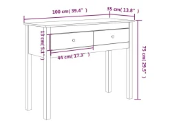 Mesa consola marrón miel 100x35x75 cm madera maciza de pino