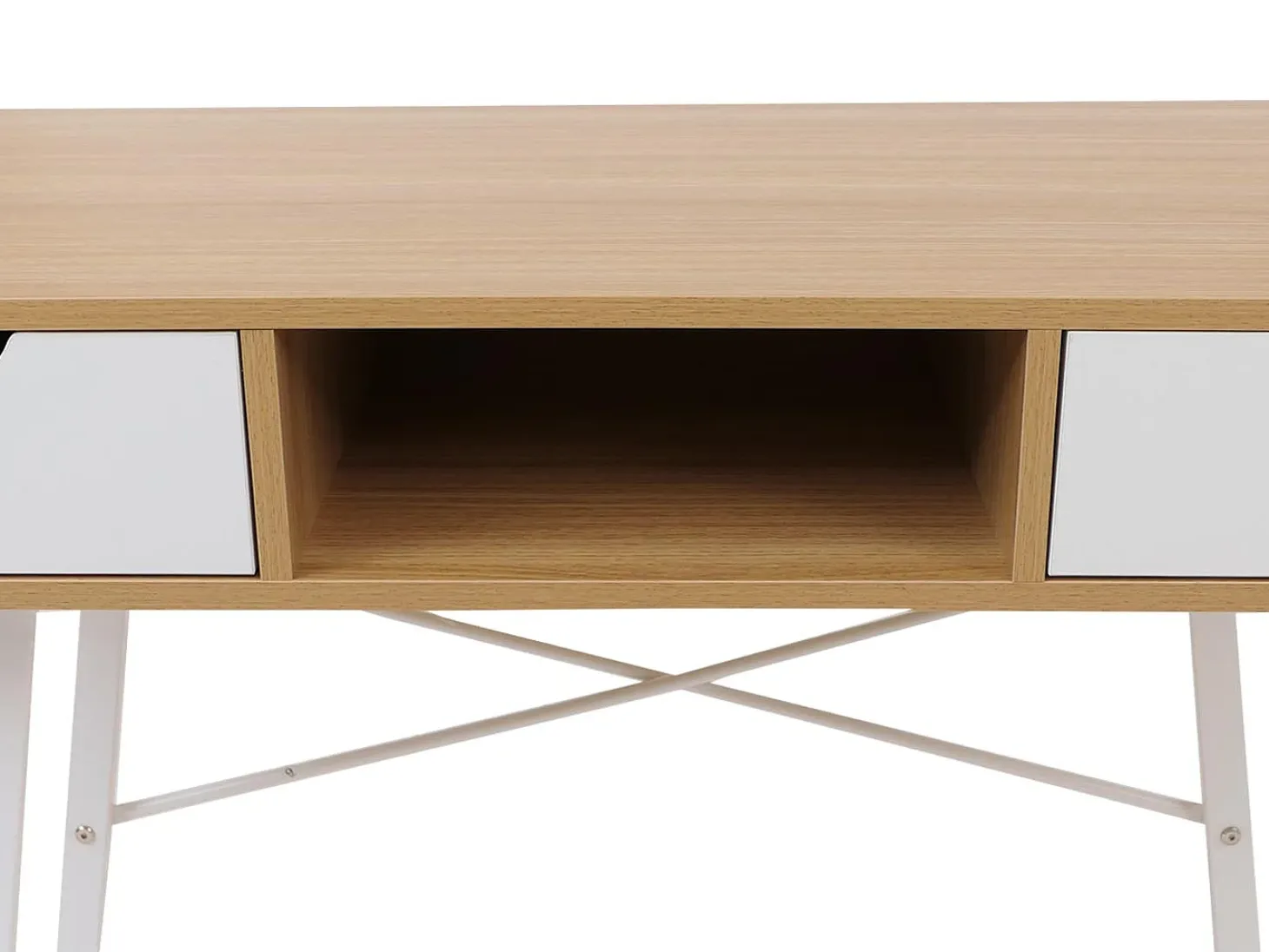 Mesa consola MCW-E92, marrón natural blanco