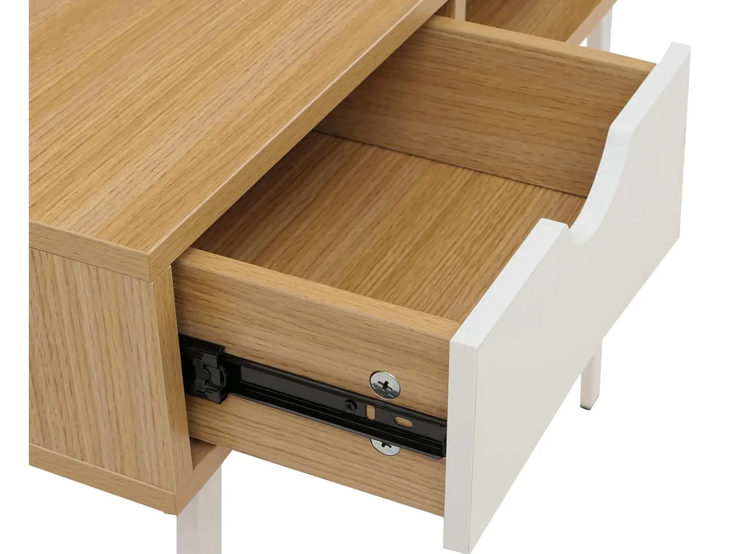 Mesa consola MCW-E92, marrón natural blanco