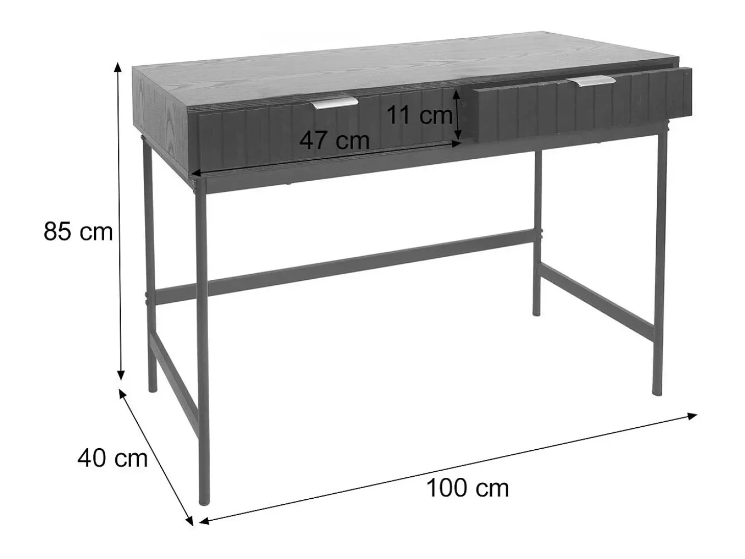 Mesa consola MCW-O41, aspecto madera negro