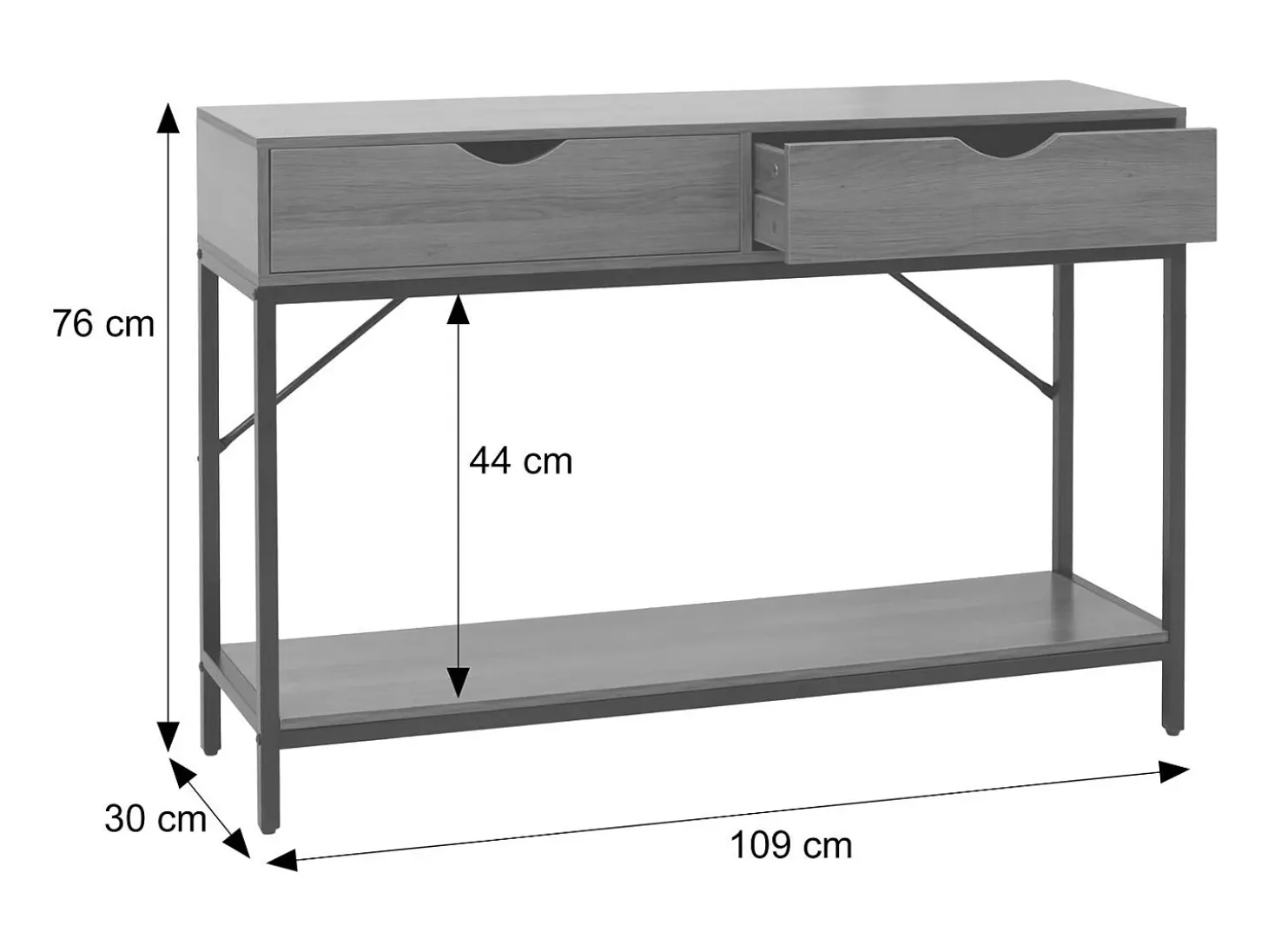 Mesa consola MCW-O76, marrón rojizo