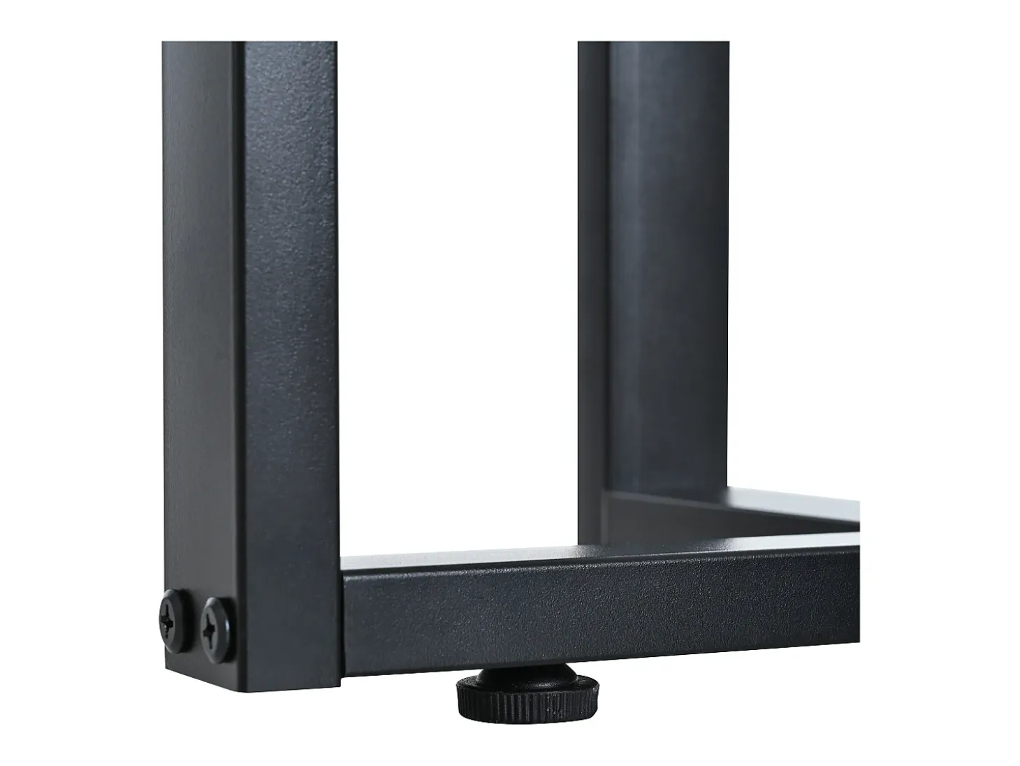 Mesa consola moderna, con 2 cajones, pies ajustables, blanco y negro