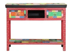 Mesa Consola Multicolor 100 x 30 x 75 cm Madera maciza de Mango