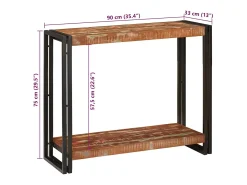 Mesa Consola Multicolor 90 x 33 x 75 cm madera maciza reciclada