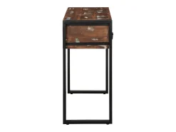 Mesa consola multicolor madera maciza reciclada 100x35x75 cm