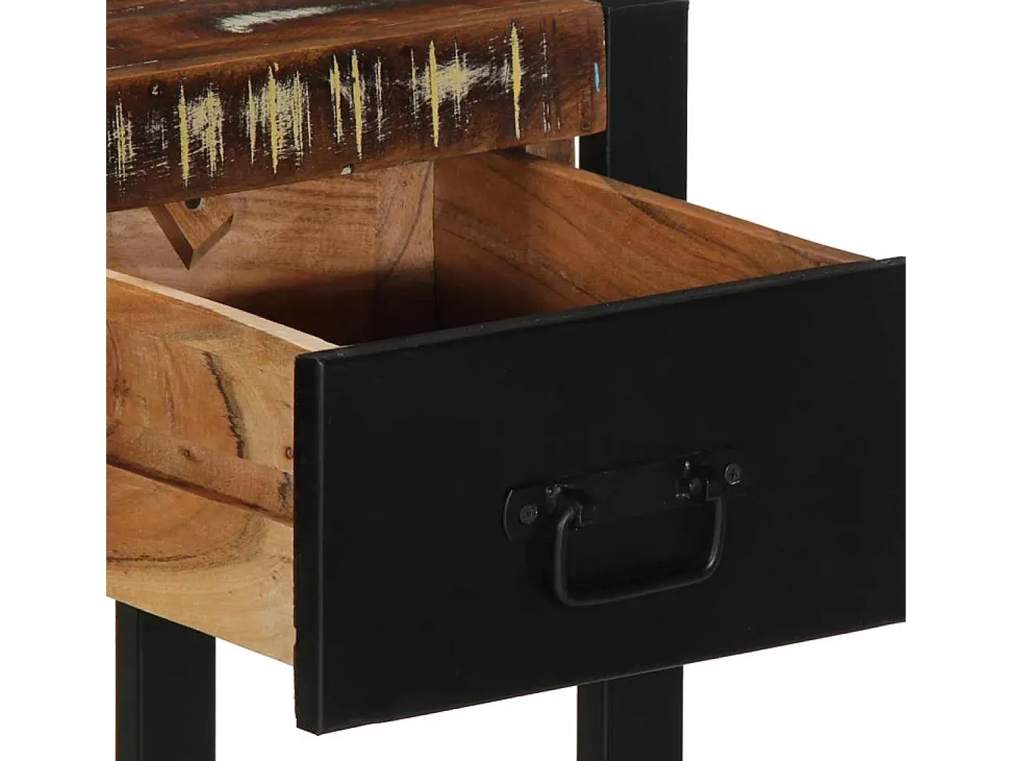 Mesa consola multicolor madera maciza reciclada 100x35x75 cm