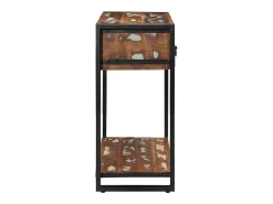 Mesa consola multicolor madera maciza reciclada 100x35x75 cm