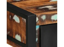 Mesa consola multicolor madera maciza reciclada 100x35x75 cm