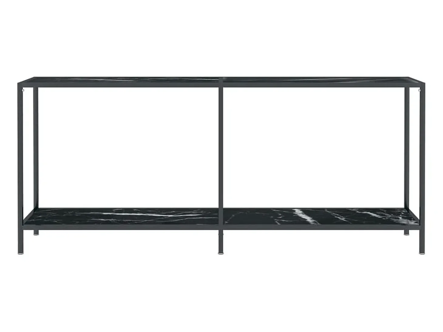 Mesa consola negra 180x35x75,5 cm Cristal templado