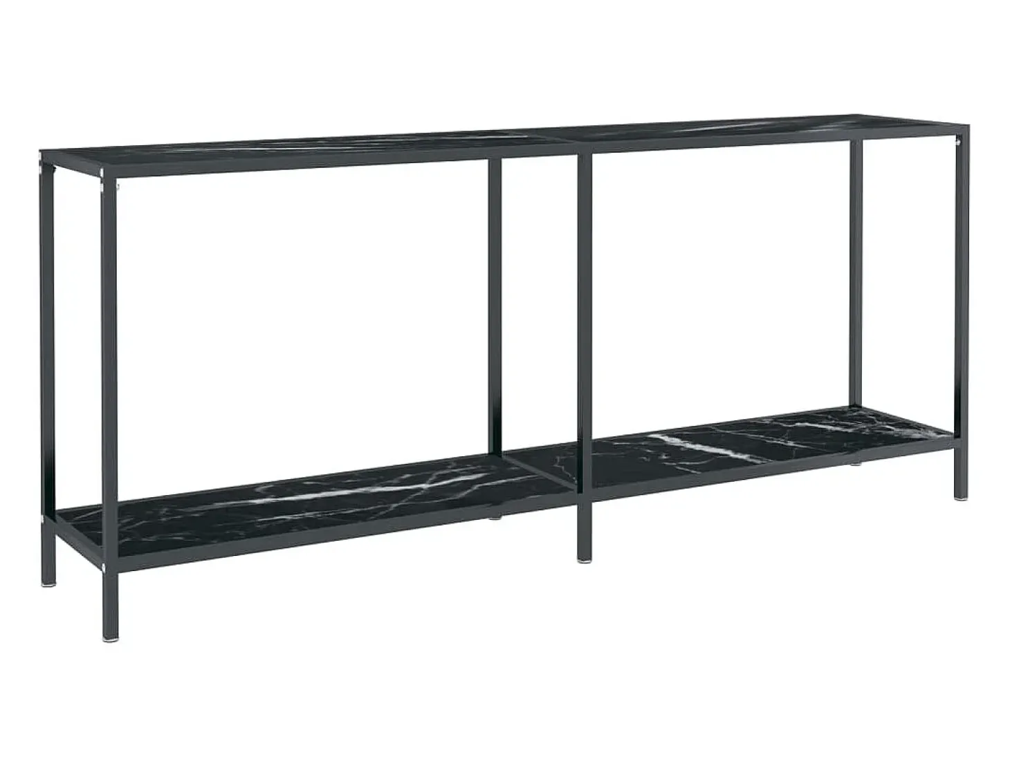 Mesa consola negra 180x35x75,5 cm Cristal templado