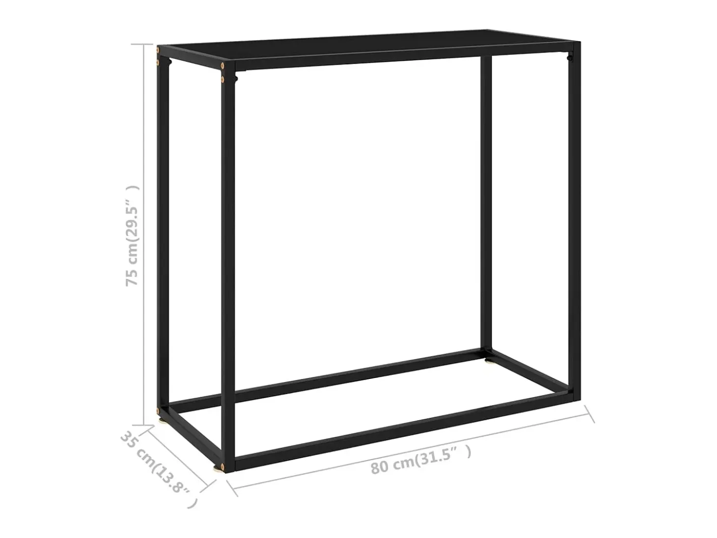 Mesa consola negra 80x35x75 cm Cristal templado