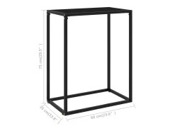 Mesa consola negra 60x35x75 cm Cristal templado