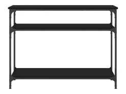 Mesa consola negra 100x29x75 cm madera de ingeniería