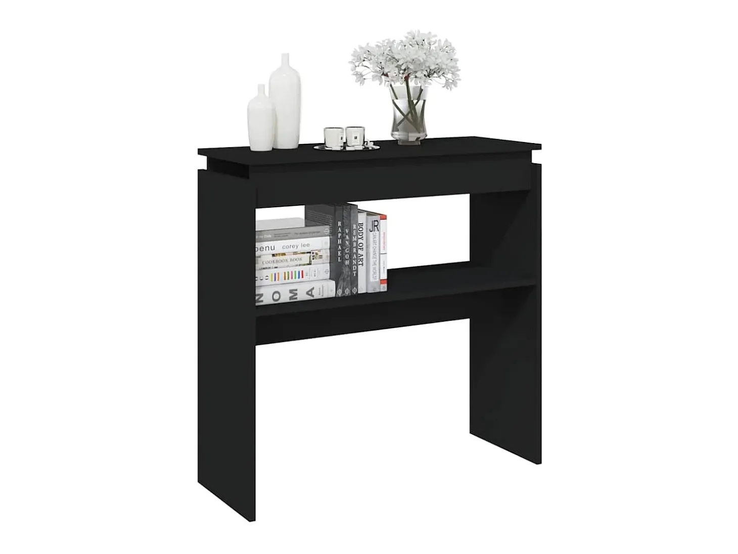 Mesa consola negra 80x30x80 cm Aglomerado