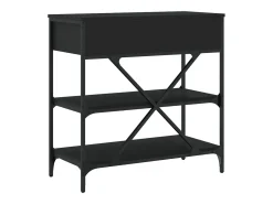 Mesa consola negra 75x34,5x75 cm madera de ingeniería