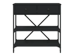 Mesa consola negra 75x34,5x75 cm madera de ingeniería