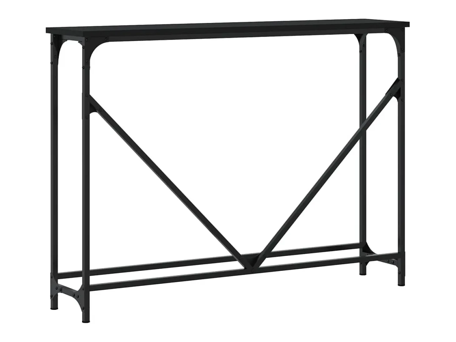 Mesa consola negra 102x22,5x75 cm madera de ingeniería