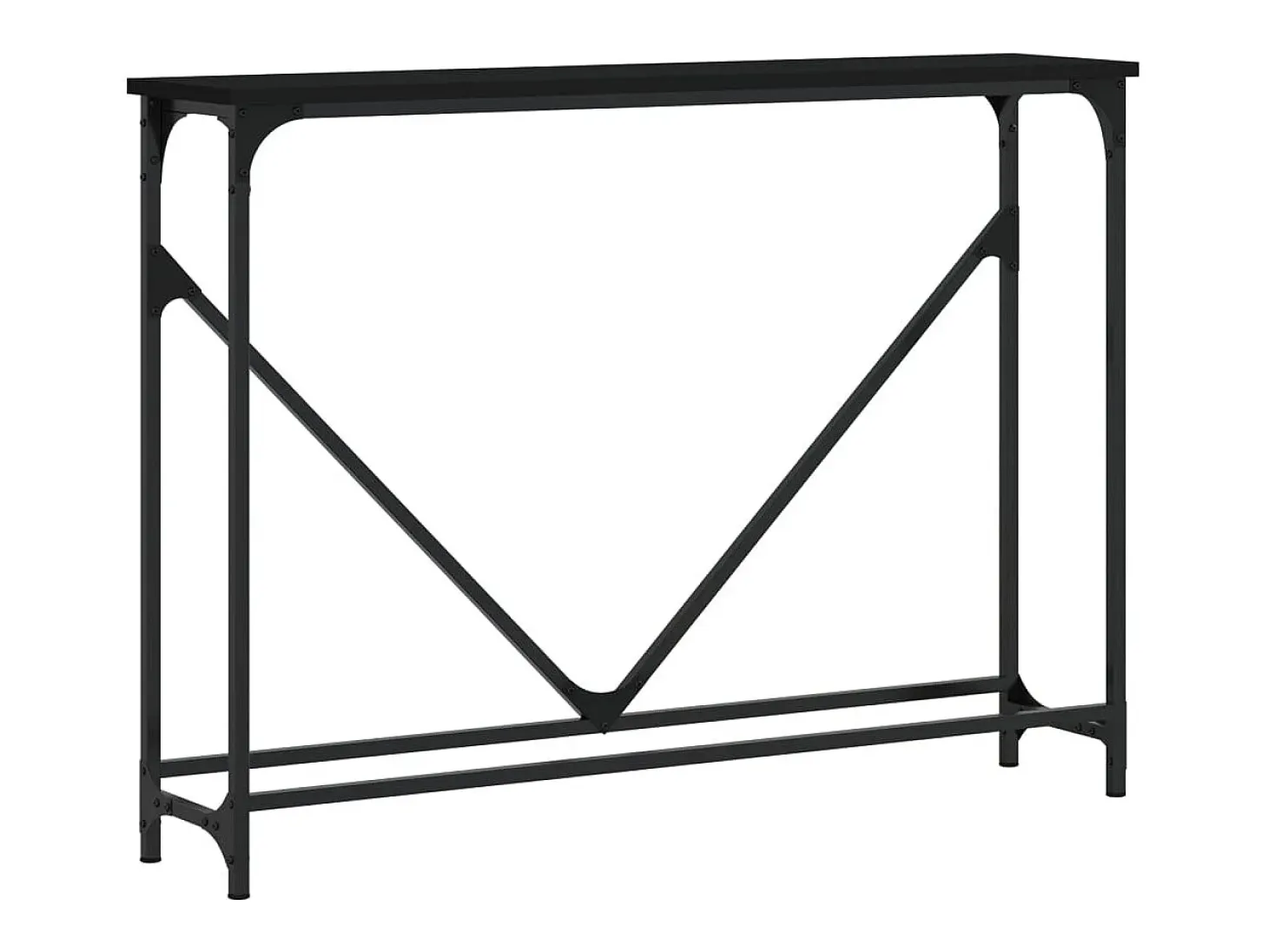 Mesa consola negra 102x22,5x75 cm madera de ingeniería