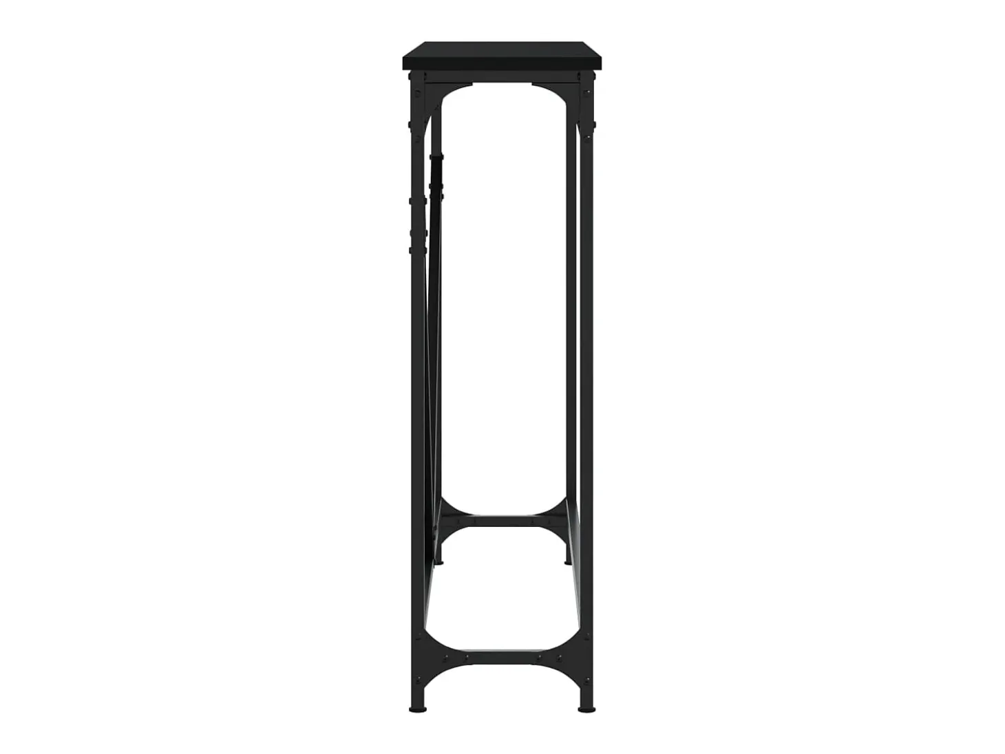 Mesa consola negra 102x22,5x75 cm madera de ingeniería