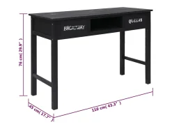 Mesa consola Negra 110x45x76 cm Madera