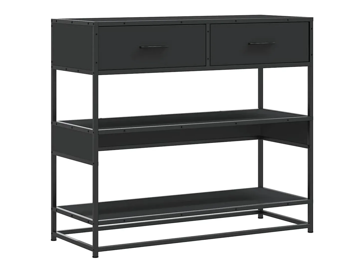 Mesa consola negra 90x35x80 cm madera de ingeniería