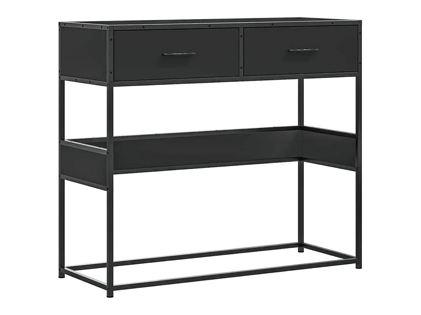 Mesa consola negra 90x35x80 cm madera de ingeniería