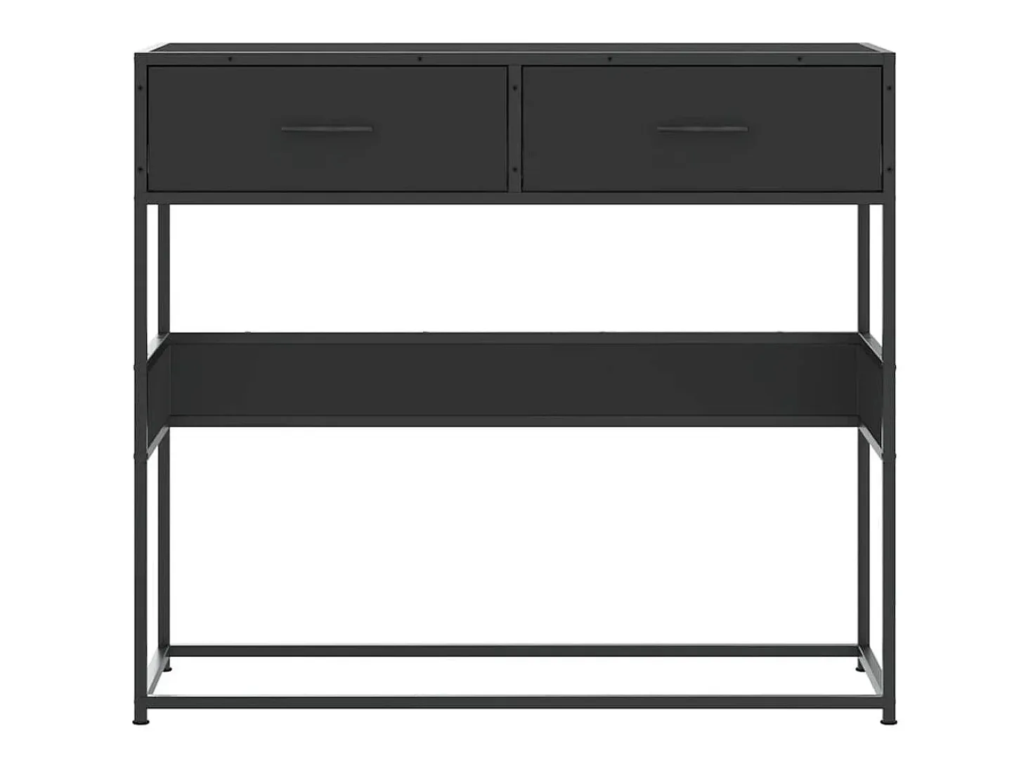 Mesa consola negra 90x35x80 cm madera de ingeniería