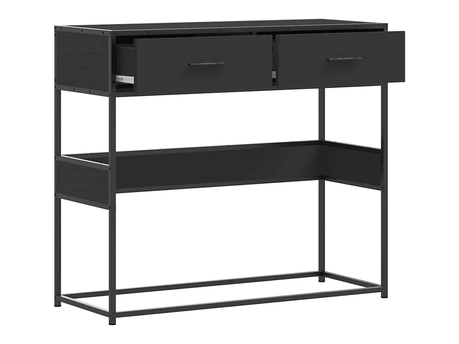Mesa consola negra 90x35x80 cm madera de ingeniería