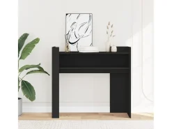 Mesa consola negra 100x35x90 cm madera de ingeniería