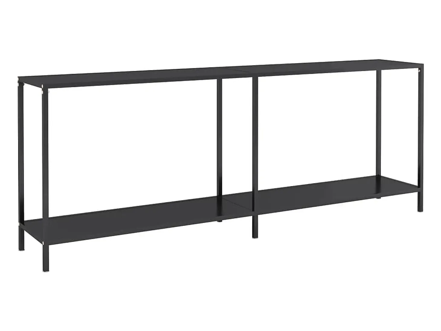 Mesa consola negra 200x35x75,5 cm Cristal templado